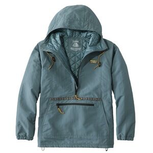 L.L. Bean Mountain Classic Insulated Anorak Slate Blue Hooded Pullover